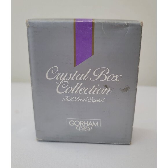 Gorham Chantilly Shell Trinket Box 4" Full Lead Crystal West Germany - Picture 5 of 9